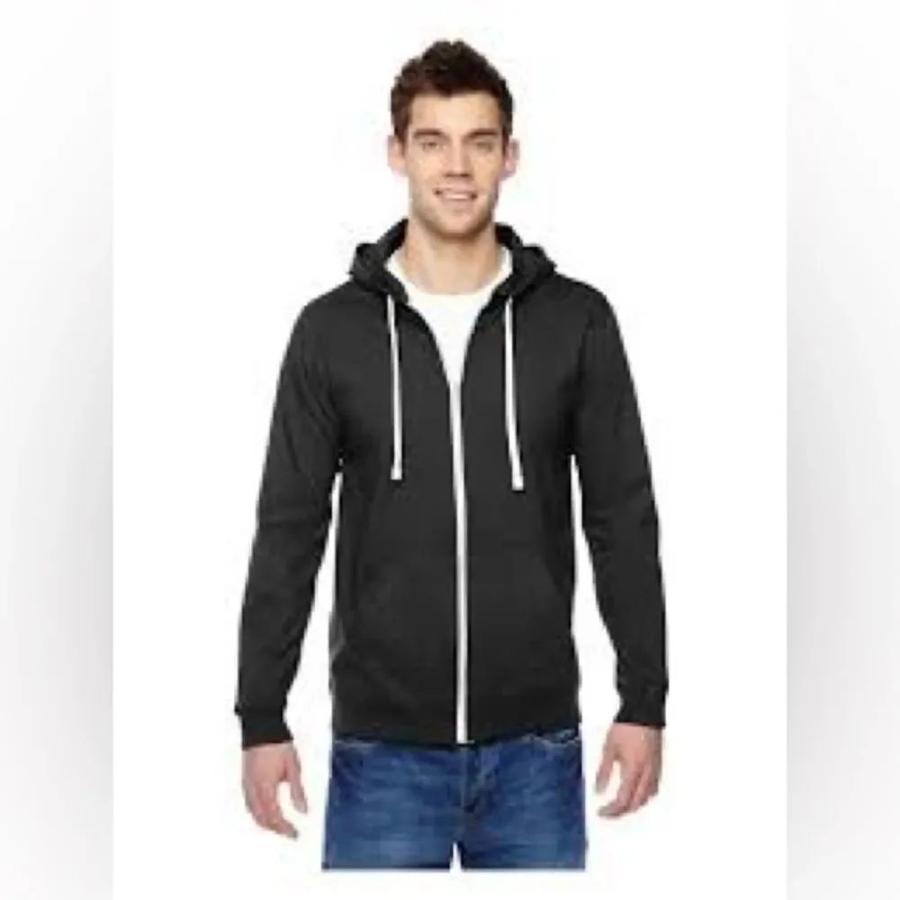 New The Fruit of the Loom Adult Jersey Full-Zip - BLACK - S NWT